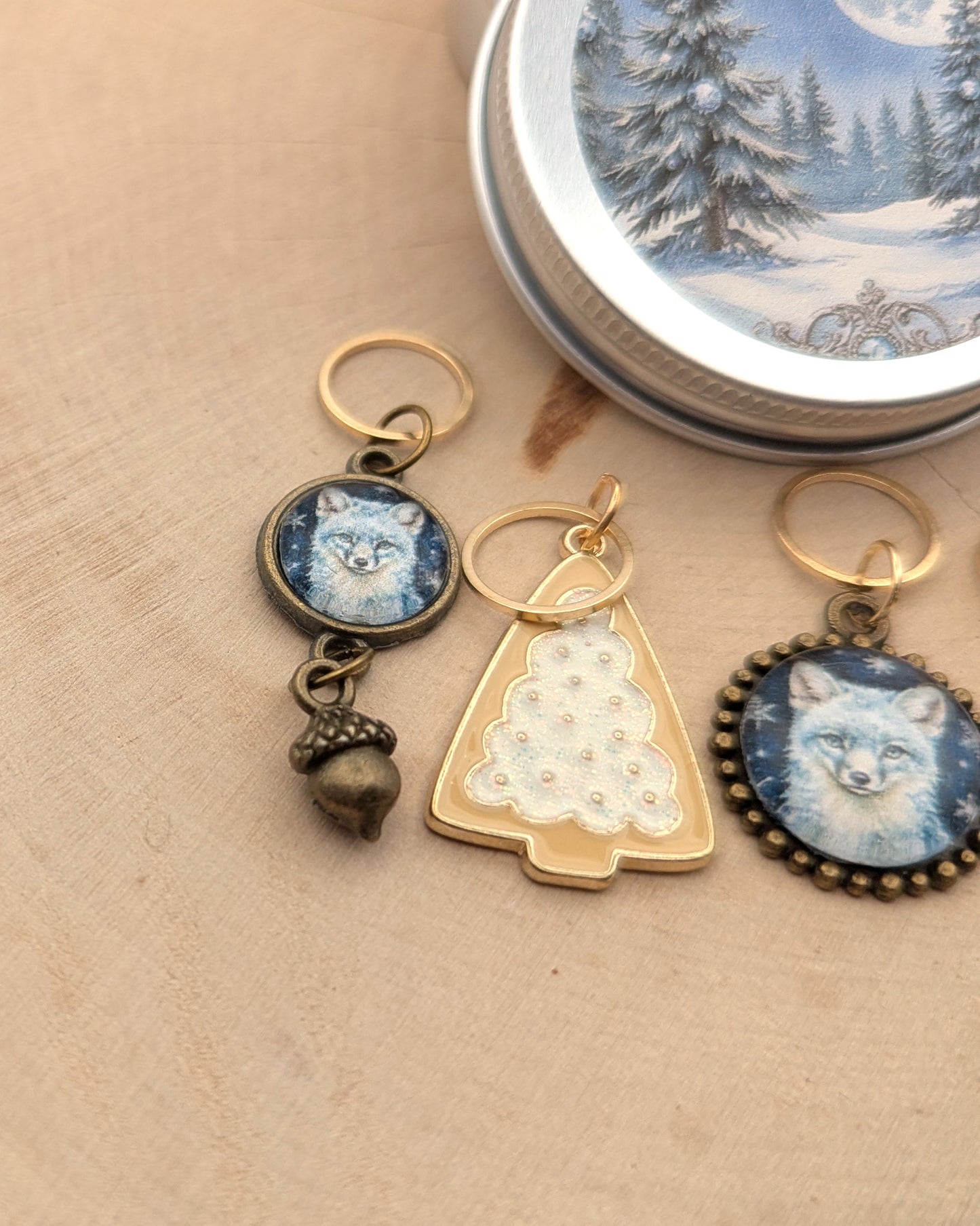 🧶 Ensemble de 5 marqueurs tricot – Nuit de Givre