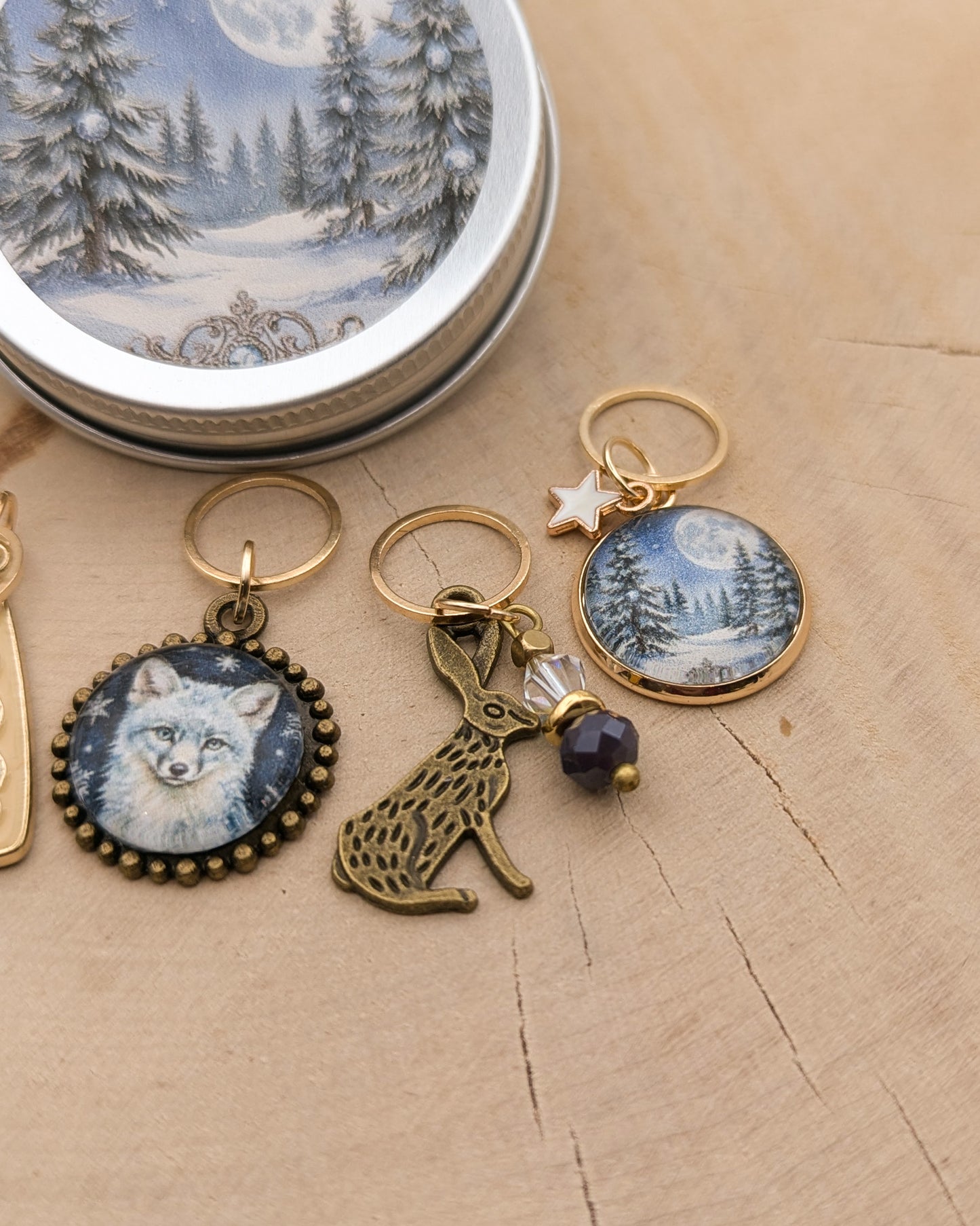 🧶 Ensemble de 5 marqueurs tricot – Nuit de Givre