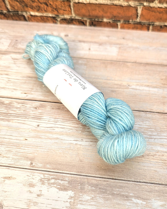 🧵 Mini écheveau teint à la main - Chaussettes à paillettes Glacier