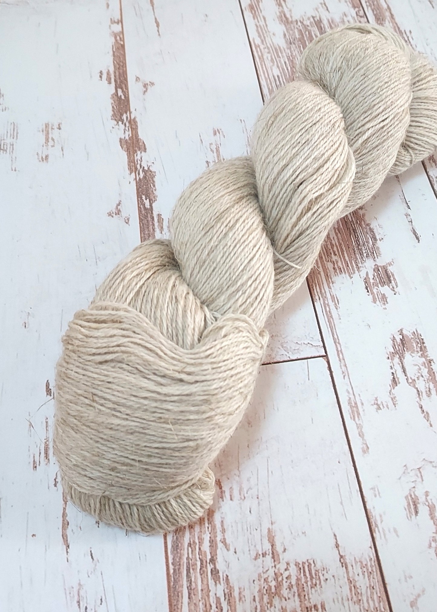 Skein of organic wool/Undyed linen - 100g