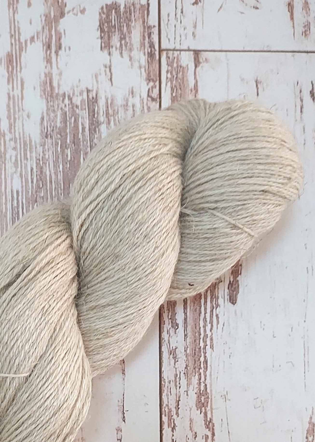Skein of organic wool/Undyed linen - 100g