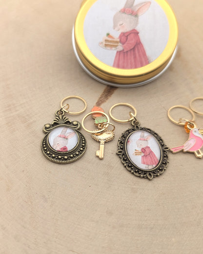 🧶 Ensemble de 5 marqueurs tricot – L'Anniversaire de Lucette