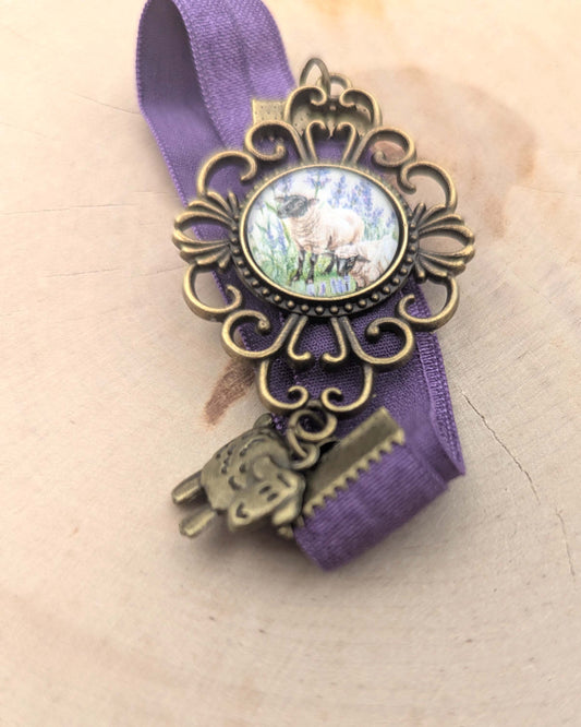 📖 Marque-page cabochon – Lavande Tardive