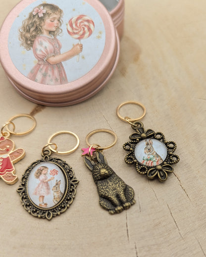 🧶 Ensemble de 5 marqueurs tricot – Hiver Poudré