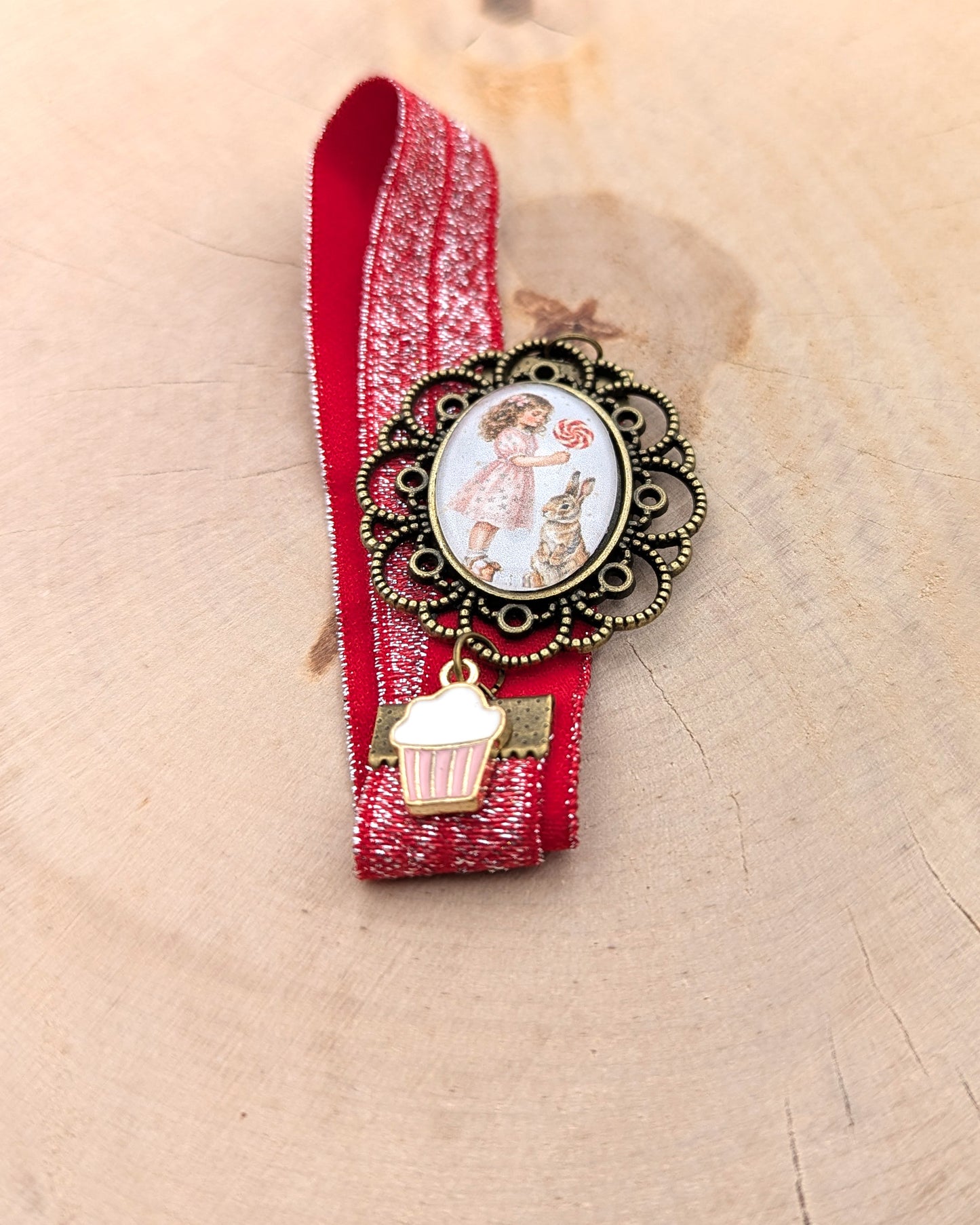 📖 Marque-page cabochon – Hiver Poudré