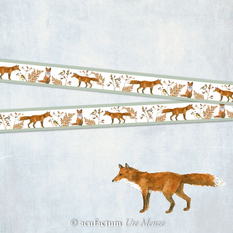 Fox Love Woven Ribbon