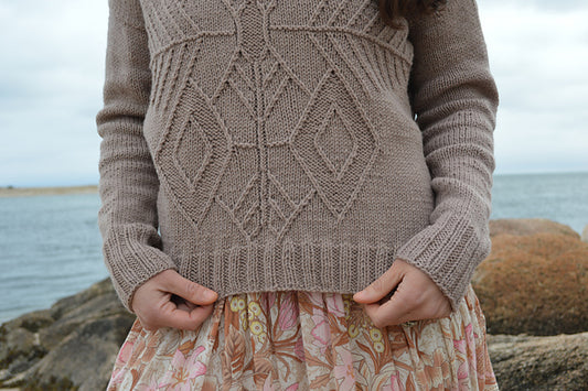 Indie Folk sweater knitting pattern from Boho Chic Fiber Co
