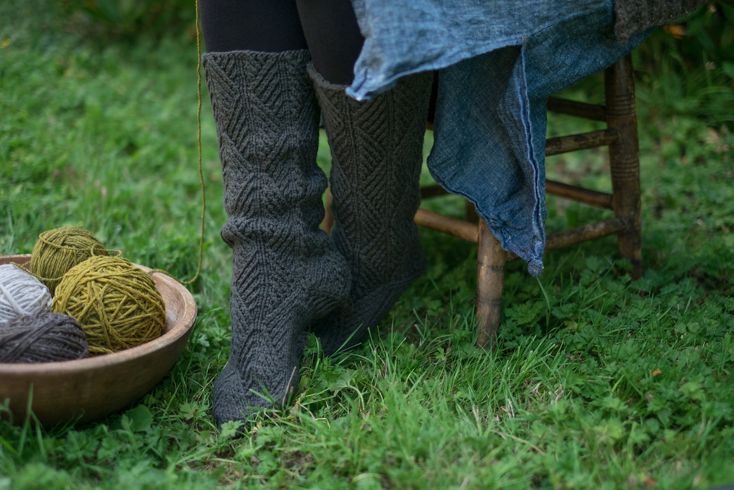 Local Roots slipper knitting pattern by Andrea Mowry