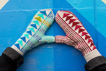 Triptych mitten knitting pattern by Tin Can Knits