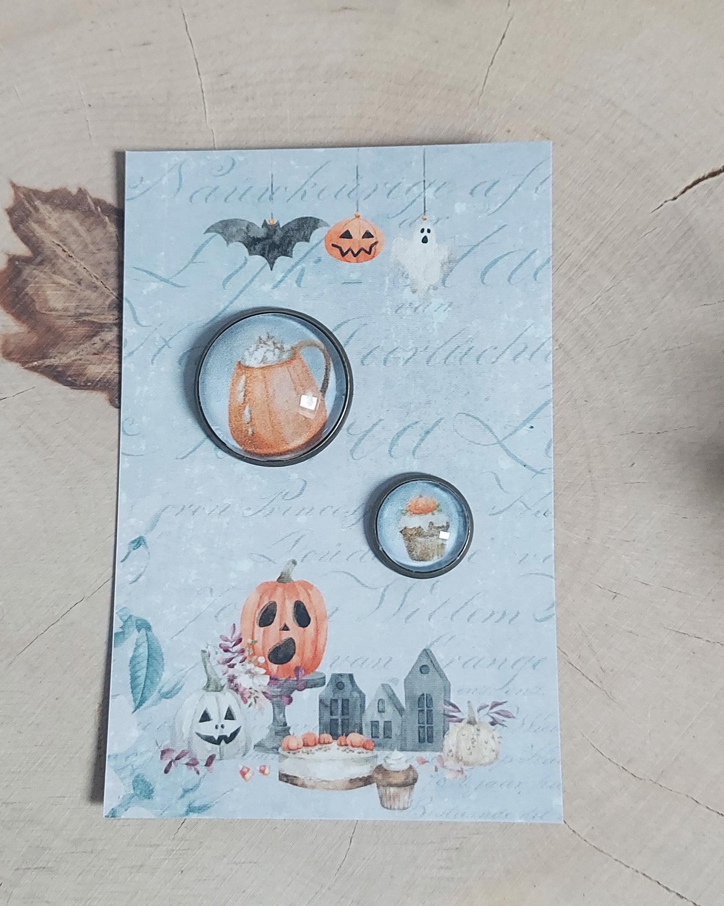 Halloween Party Glass Buttons