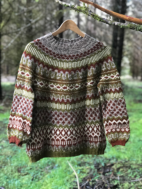 Festive Doodle sweater knitting pattern by Boyland Knitworks