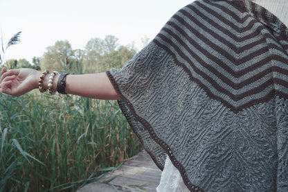 shawl knitting pattern Follow your Bliss from Boho Chic Fiber Co