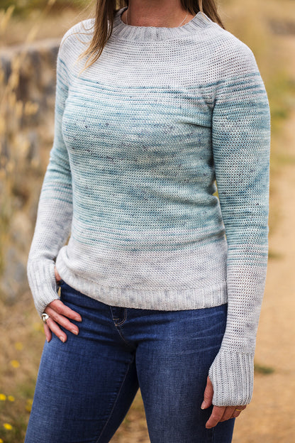 Blurred Lines sweater crochet pattern from Addydae Designs