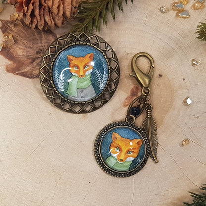 Winter Portraits Collection - Fox tassel and brooch
